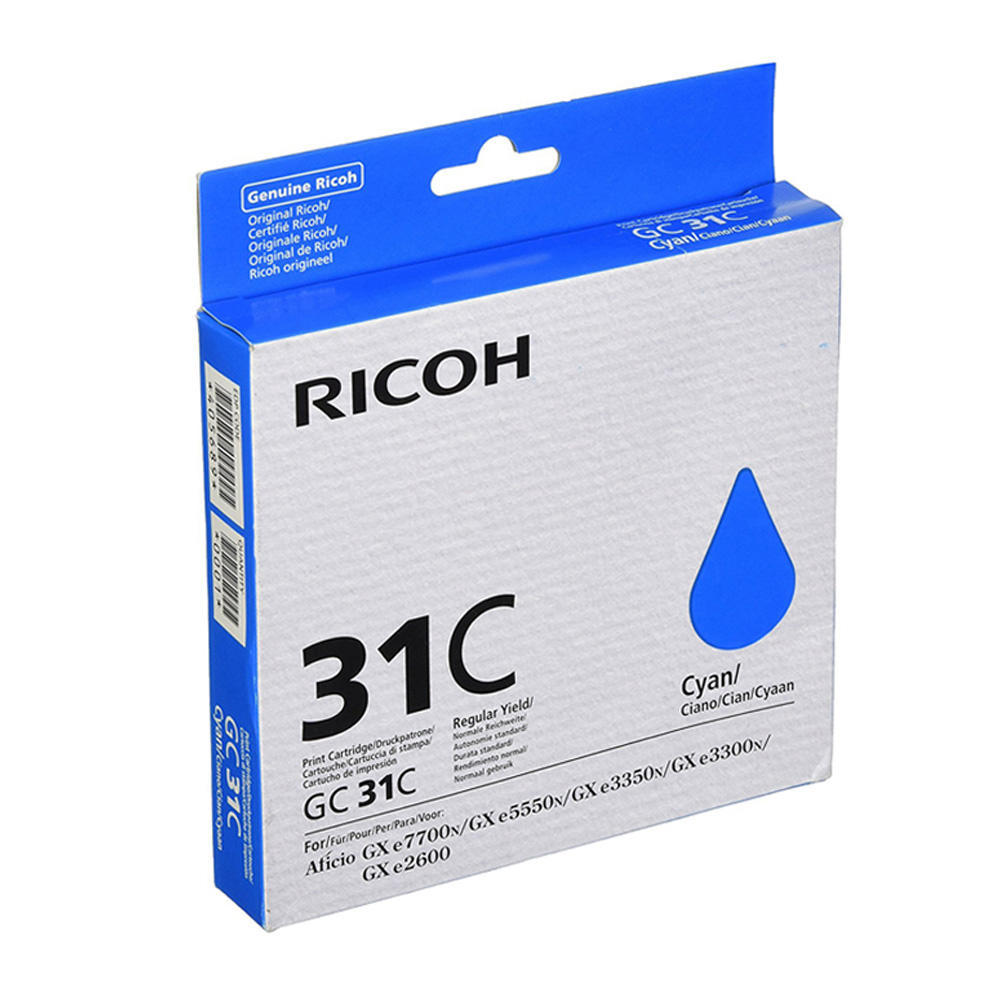 Ricoh 405689 GC31 Original Cyan Ink Cartridge
