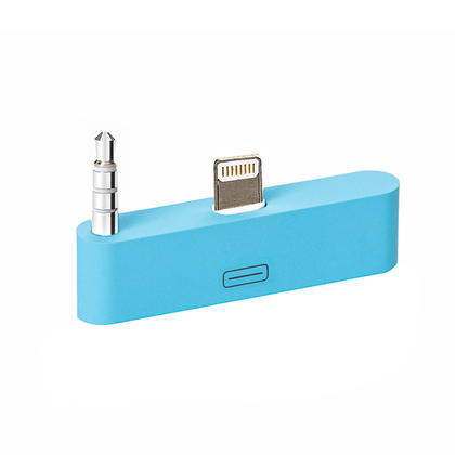 Lightning to 30-Pin 3.5mm Audio Dock Adapter Support IOS7, Blue