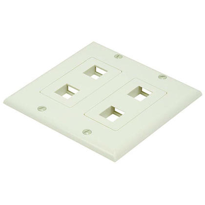 Plaque murale keystone de 4 ports 2 gangs pour RJ45 RJ11 RJ12 RCA jack de type F - Monoprice®