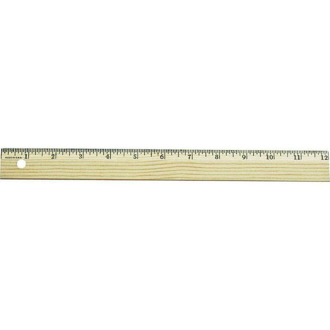 Westcott 015 50185 Rulers Protractors Triangles Compasses Westcott Wooden Ruler 30cm Plain Edge