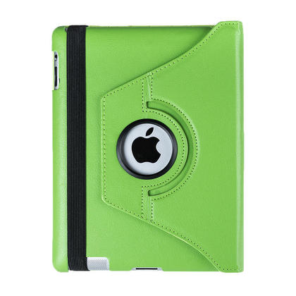 360-Degree Rotating PU Leather Case for iPad 2/3/4, Green