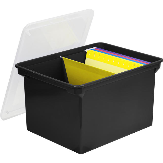 Storex® File Storage Box for Letter/Legal Hanging Files, Black