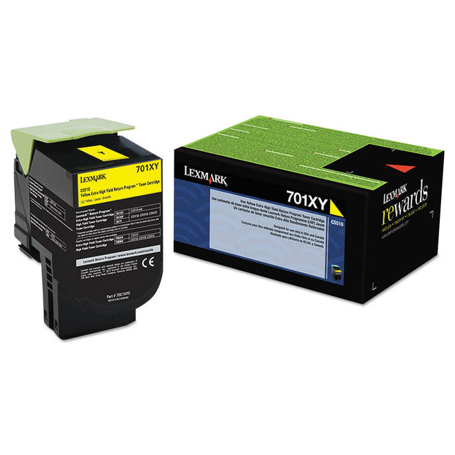 Lexmark 70C1XY0 OEM CS510de Lexmark 701XY 70C1XY0 Original Yellow Return Program Toner Cartridge Extra High Yield
