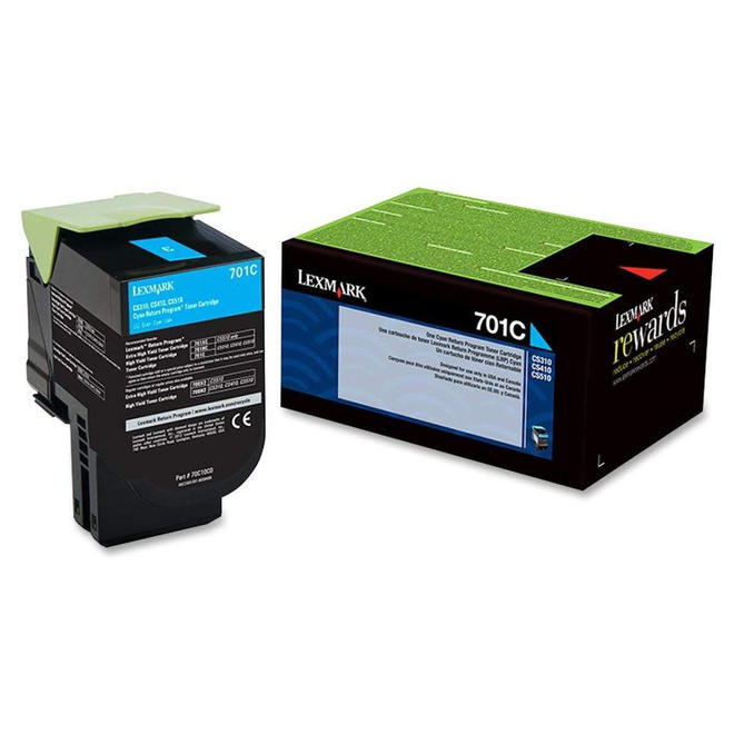 Lexmark 70C10C0 OEM CS510de Lexmark 701C 70C10C0 Original Cyan Return Program Toner Cartridge