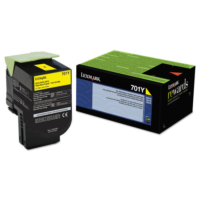 Lexmark 70C10Y0 OEM CS510de Lexmark 701Y 70C10Y0 Original Yellow Return Program Toner Cartridge
