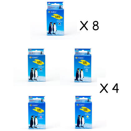 Canon BCI-3eBK BCI-6 Compatible Ink Cartridge Combo BK/C/M/Y - 24/Pack - G&G™