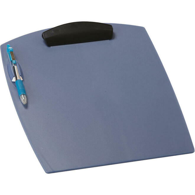 Storex 753 41103U12C Clipboards Document Holders Storex Clip Carry Clipboard With Pen Holder Silver Metal