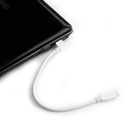 left angle micro usb 3.0 data charging cable 25cm, white