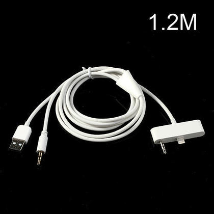 3.5mm AUX Audio USB Data Charging Cable for iPhone 5/5S/5C