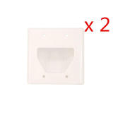 Cab 4001 2 pack Audio Video Wall Plates 2 pack 2 Gang Recessed Low Voltage Cable Wall Plate White