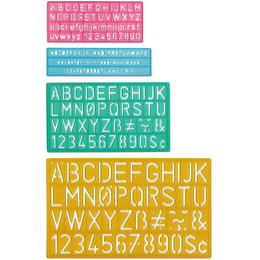 Westcott® C-Thru 4 Piece Plastic Lettering Number Stencil Guide Set (386482)