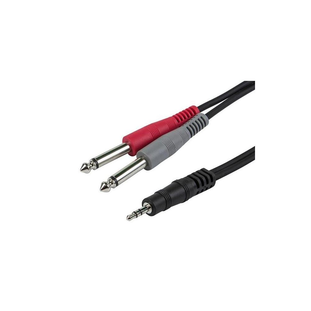 1/8" TRS male to two 1/4" TS male cable (2 Lengths available) Monoprice