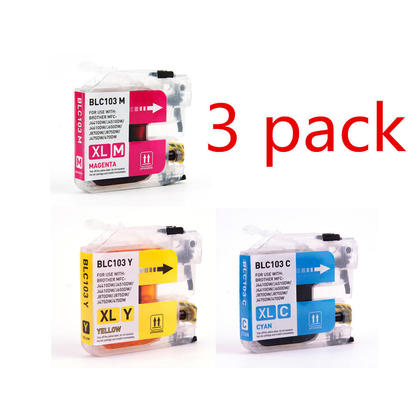 3 pack Brother LC103 New Compatible Ink Cartridge High Yield Value Pack (C/M/Y)