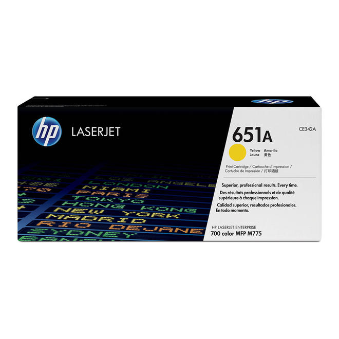 HP CE342A OEM LaserJet Enterprise 700 Color MFP M775dn HP 651A CE342A Original Yellow Toner Cartridge
