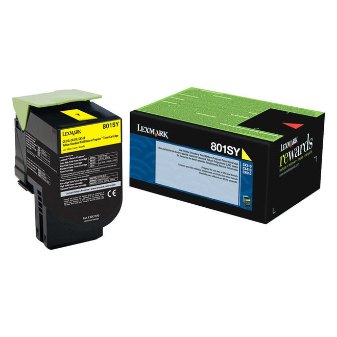 Lexmark Lexmark 80C1SY0 OEM CX310dn Lexmark 80C1SY0 Original Yellow Return Program Toner Cartridge