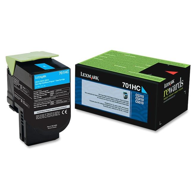 Lexmark 70C1HC0 OEM CS510de Lexmark 70C1HC0 701HC Original Cyan Return Program Toner Cartridge High Yield