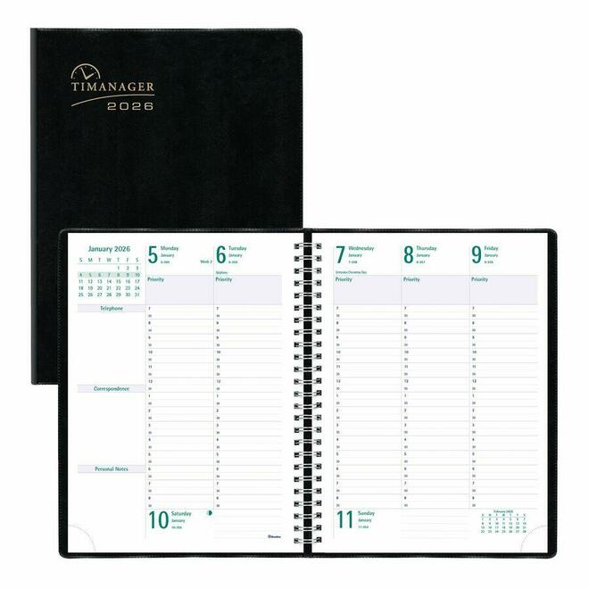 Blueline 335 C590081F Diaries and Planners Blueline 5 Day Timanager Weekly Diary 2022 10 1 4 x 7 5 8 French 178806