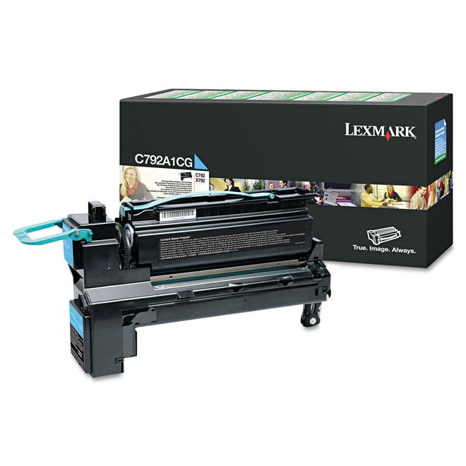 Lexmark Lexmark C792A1CG OEM C792de Lexmark C792A1CG Original Cyan Return Program Toner Cartridge