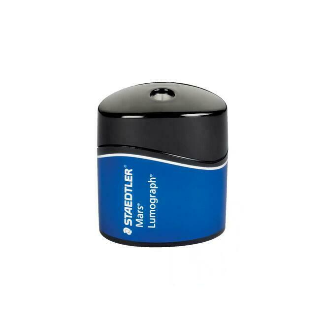 STAEDTLER 733303 Pencil Sharpener Staedtler Mars Single Hole Metal Lumograph Pencil Sharpener Black Blue