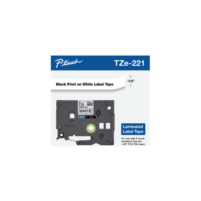 Brother Label Printer TZe 221 OEM Label Printer Tapes Brother TZe 221 Original Label Tape 9mm 0 35 Black on White Tape for P 