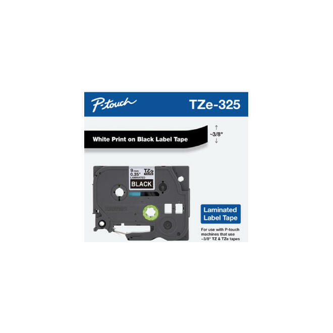 Brother Label Printer TZe 325 OEM Label Printer Tapes Brother TZe 325 Original Label Tape 9mm 0 35 White on Black