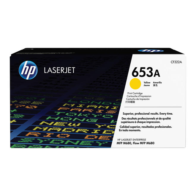 HP 653A CF322A OEM Color LaserJet Enterprise Flow MFP M680z HP 653A CF322A Original Yellow Toner Cartridge