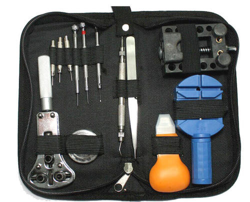 GZA 00131 Tools 13 Pieces Watch Repair Kit Set Wrist Strap Adjust Pin Tool Back Remover Fix and Hammer
