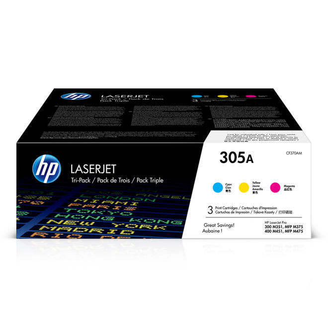 HP CF370AM CMY OEM LaserJet Pro 300 Color M351A HP 305A CF370AM Original Color Toner Cartridge Combo C M Y