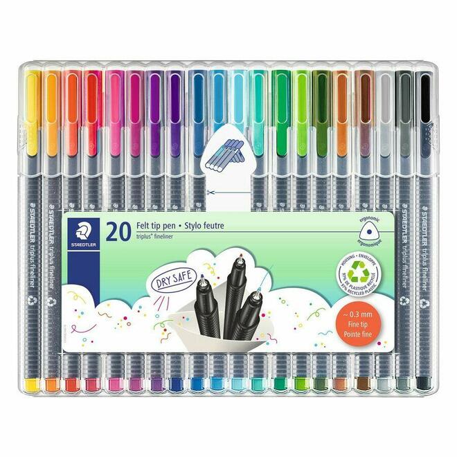 Staedtler® Triplus® Fineliner 0.3mm Ergonomic Dry-Safe Porous Pens