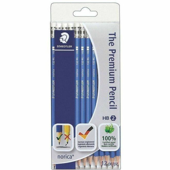 STAEDTLER n 900 132 46CB12 Box Pencil Staedtler Norica Sharpened Pencils with Latex free White Eraser 12 Box