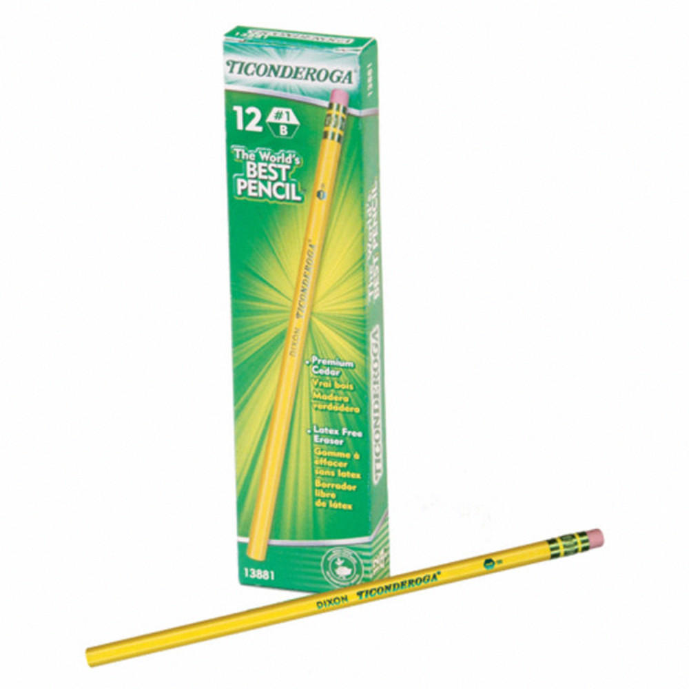 Dixon Ticonderoga® WoodCase Pencil, 12/Box, Yellow