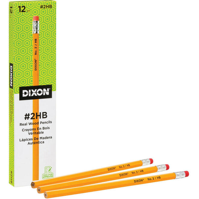 n 325 14402 Pencil Dixon No 2 Wood Cased Black Core Pencil Yellow 14402