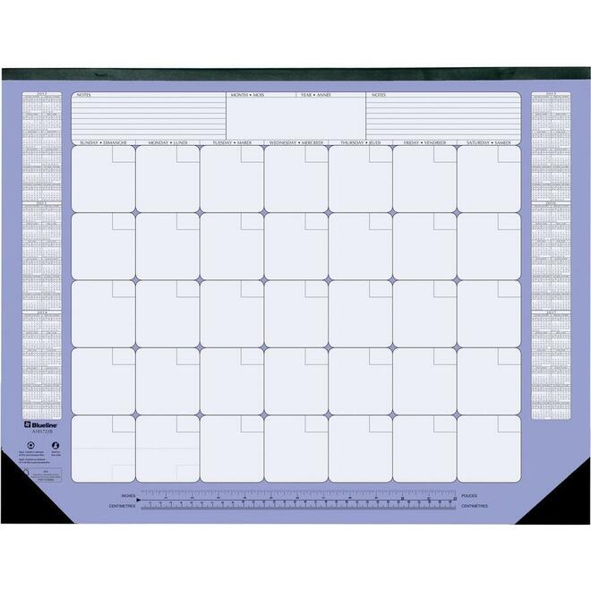 Blueline n 335 A181722B Diaries and Planners Blueline Monthly Perpetual Desk Pad Calendar 12 months English French A181722B