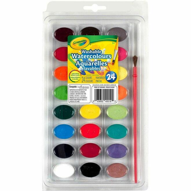 Crayola n 145 53 2400 Rulers Protractors Triangles Compasses Crayola Washable Watercolor Paints 24 colors 53 2400