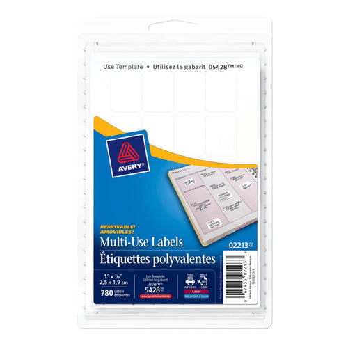 avery multi use removable laser inkjet labels rectangular 3 4 x 1 780 pack 1 2 x 1 3 4 label template