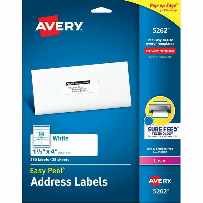 Avery Avery Mail Labels x Labels Avery Easy Peel Laser White Mailing Address Labels