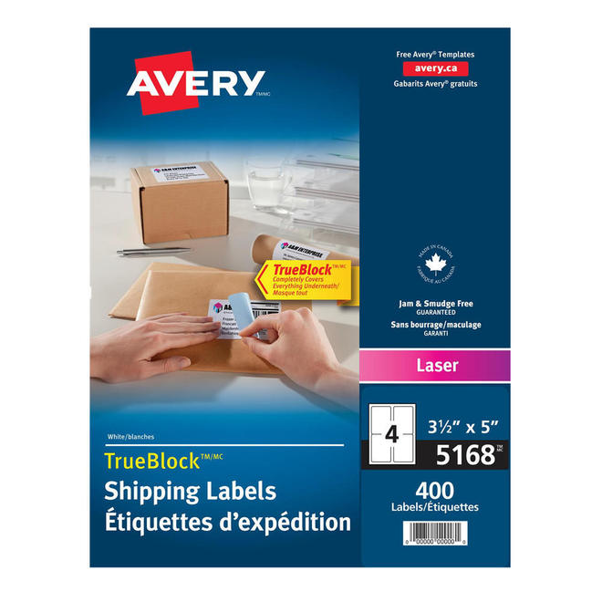 Avery Avery TBL x Labels Avery Shipping Permanent Adhesive Laser Labels