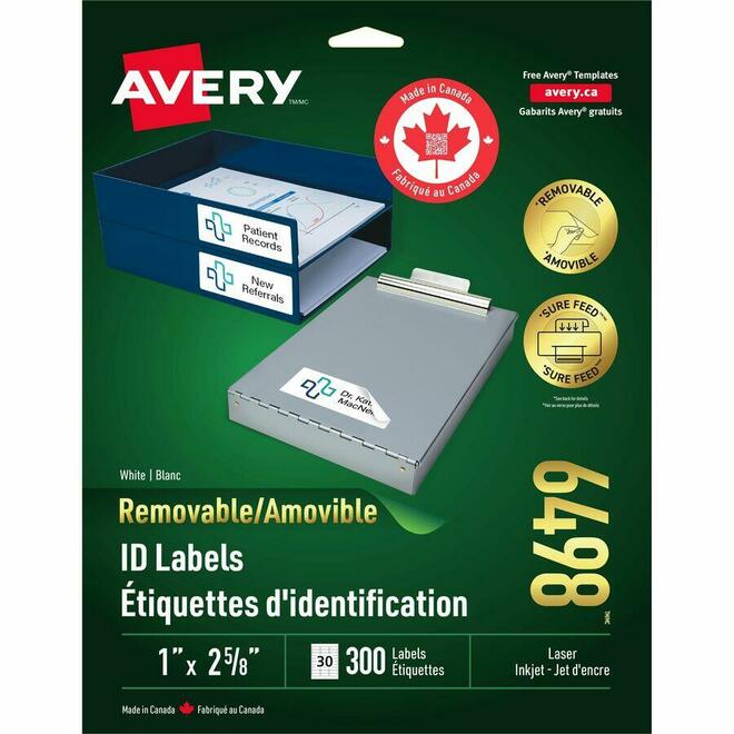 Avery n 099 06498 Labels Avery Removable I D Laser Inkjet Labels