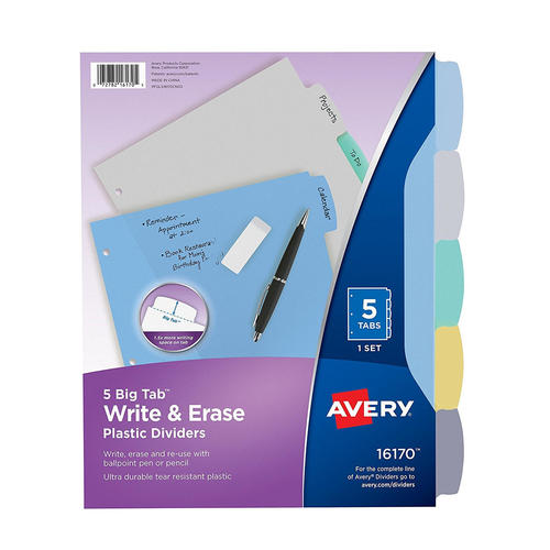 Avery® Big Tab™ Write and Erase Durable Plastic Dividers 1 Set (787598)