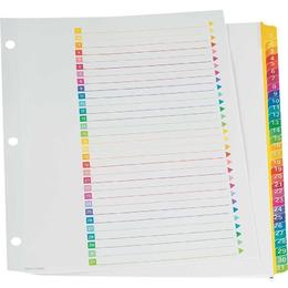Oxford® Super Rapidex™ Pre-Printed Dividers with Plastic Reinforced Tabs - Assorted Colours Tab (1-31)