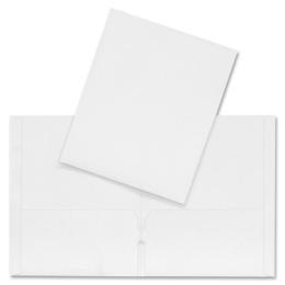 Hilroy® Twin-Pocket Leatherine Presentation Folder, Letter size, 1 Pack - White (113415)
