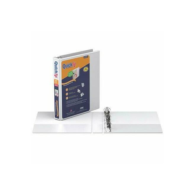 n 792 85130 Binders QuickFit Ring Binder 8 1 2 x 5 1 2 White 200 Sheets 275 Sheets 400 Sheets