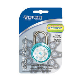 n 015 05605 Padlocks admission tickets counters Acme United Microban Combination Padlock 05605 Keyless Steel Shackle Assorted