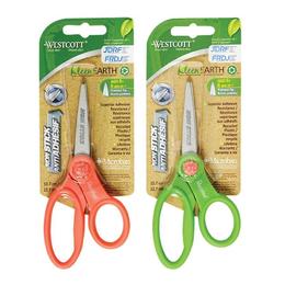 Westcott® KleenEarth® Scissors, 5", Pointed Tip, Non-Stick, Antimicrobial, Assorted, 1 Pack (131433)