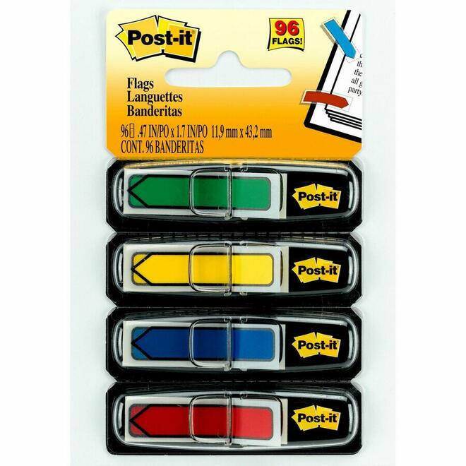 n 995 684 ARR3 Post it Self Stick Notes Flags 3M Post it Arrow Flags 0 47 x 1 7 24 Sheets Per Pad 4 Pads Per Pack