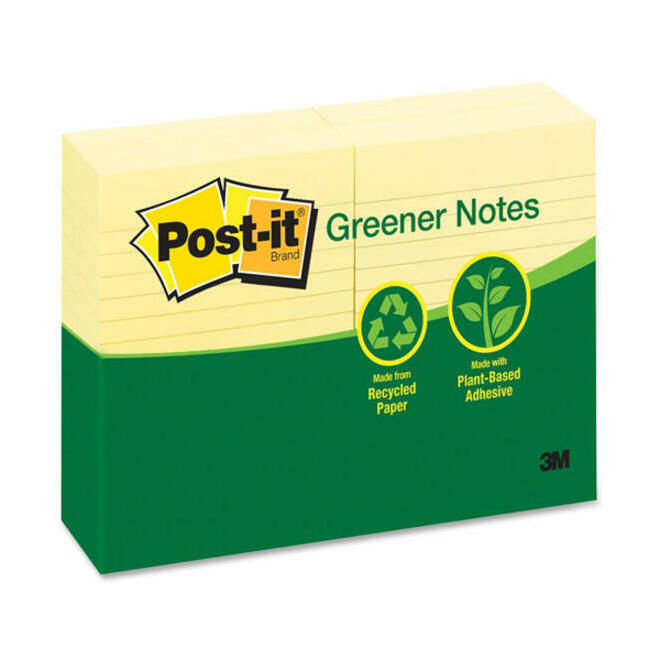 3M n 995 654RP YEL Post it Self Stick Notes Flags 3M Post it Greener Notes 100 Sheets Per Pad