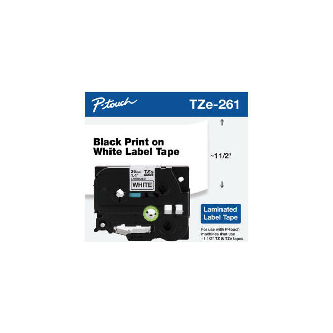 Brother Label Printer TZe 261 OEM Label Printer Tapes Brother TZe 261 Original Label Tape 36mm 1 4 Black on White Tape for P 