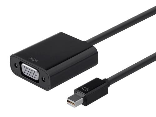 Monoprice Canada Cab 12786 Mini DisplayPort Cables Mini DisplayPort 1 2a Thunderbolt to VGA Active Adapter Black Monoprice