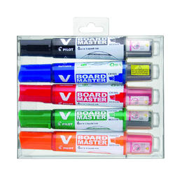PILOT n 285 BG WBMAVBM S5 Markers Pilot BeGreen V Board Master Whiteboard Marker Bullet and Medium Black Blue Red Green Orang