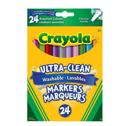 Crayola® Ultra-Clean Washable Markers, Fine Line, Classic Colors